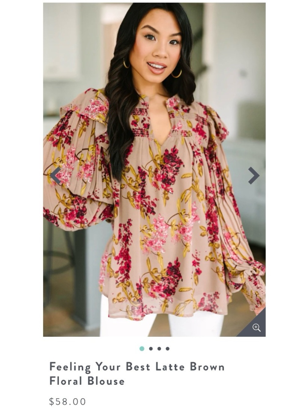 Entro Feeling Your Best Brown Floral Blouse from Mint Julep Boutique - Picture 5 of 5